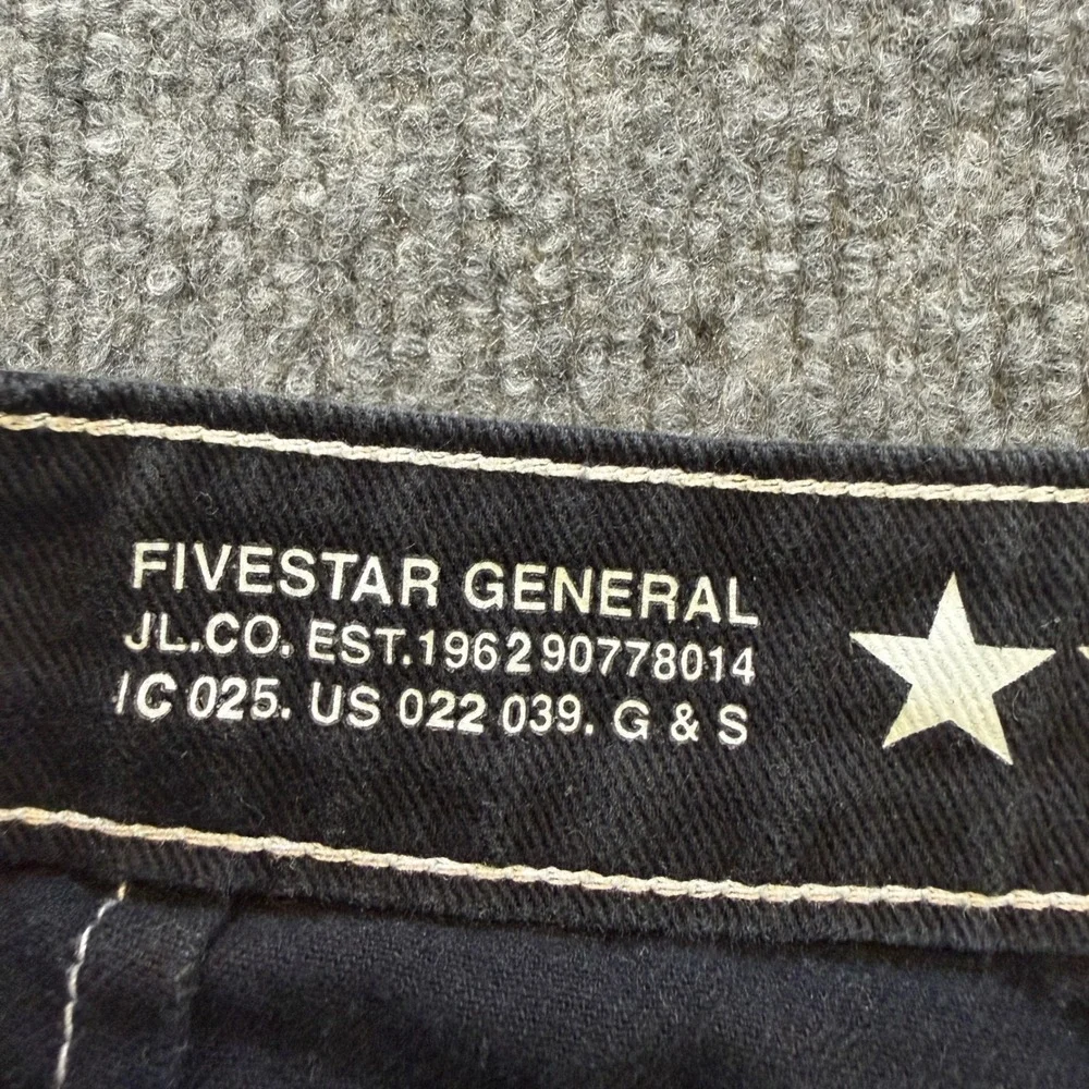 Five Star General Jerry Leigh Mens Black Denim Shorts Contrast Stitch Raw Hem 30